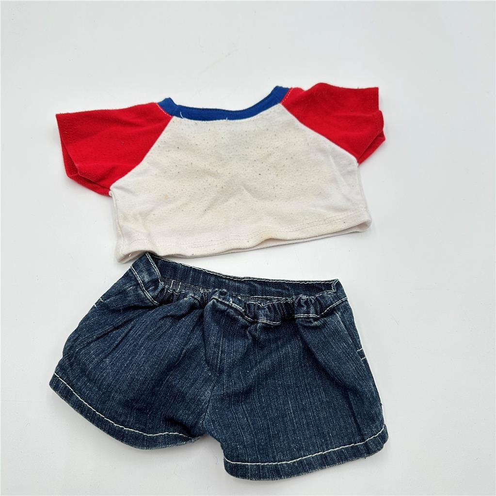Build a Bear Clothing Phillies TShirt and Jean Shorts See Description
