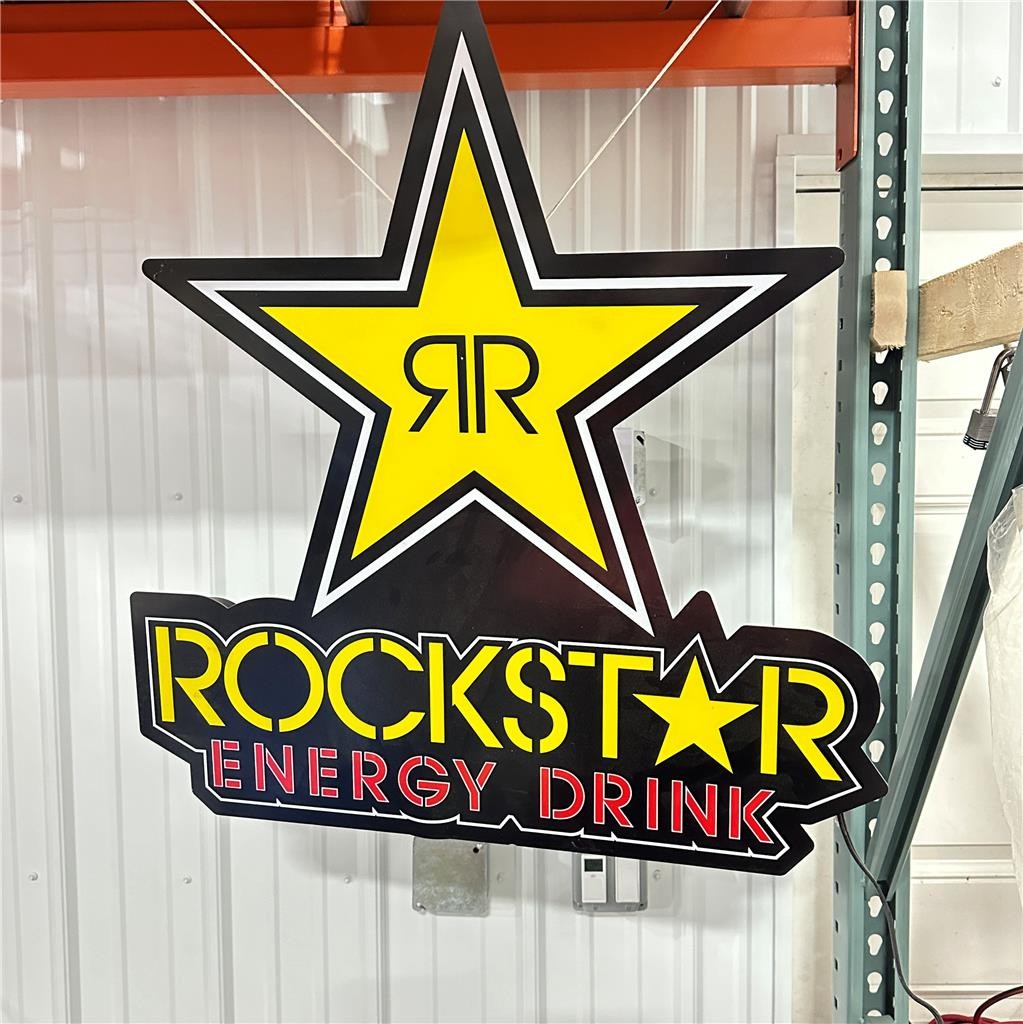 Rockstar Energy Drink Electric Led Light Wall Sign 30” H 28” W