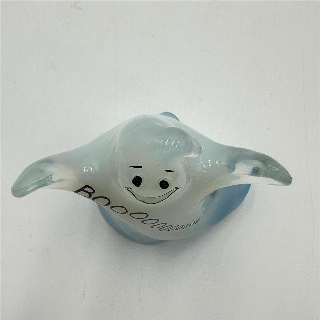 Fenton Ghost BOOOOOOOO Glass Halloween Figure Hand Painted by P. Thornley