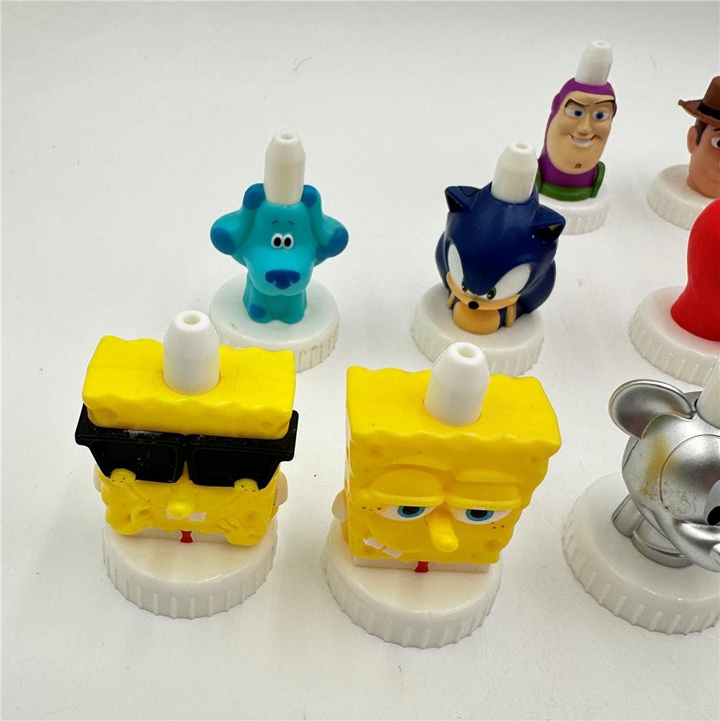 Lot Of 13 Good To Grow Juice Toppers Toy Story, Jurassic Park, Marvel and More