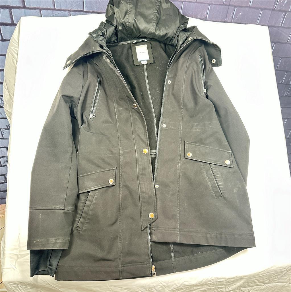Nautica Black  Jacket with Hood  Womens L