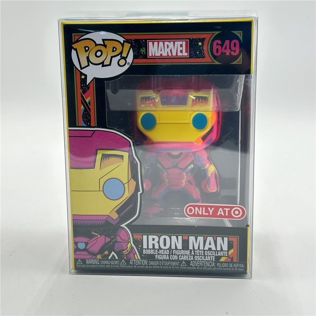Funko POP! Marvel IRON MAN #649 Target Exclusive Black Light Vinyl Figure