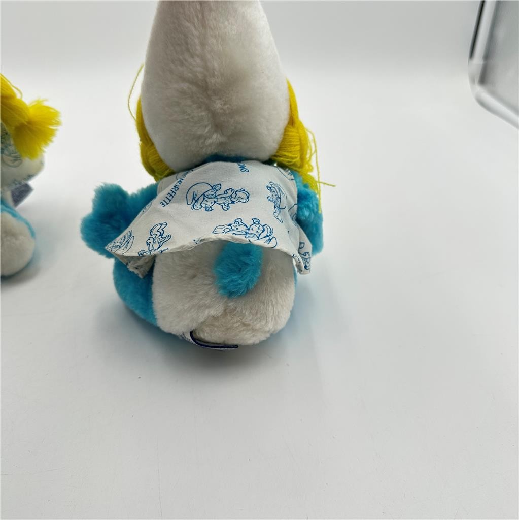 Lot of 2 Vtg 1981 Smurfette Smurf Peyo Wallace Berrie & Co. Stuffed Plush 10”