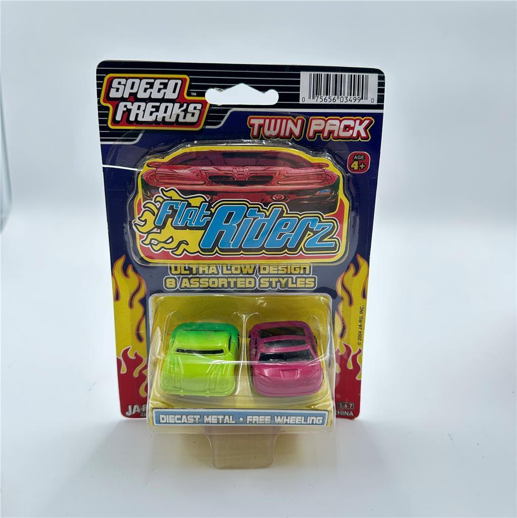 Ja-Ru Speed Freaks Twin Pack Flat Riderz Die Cast Cars Free Wheeling No 3499