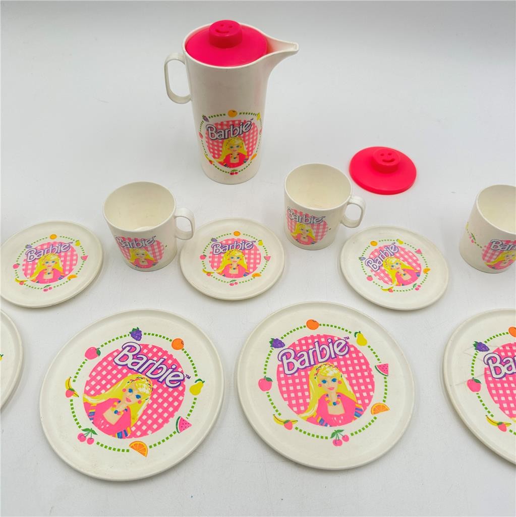 Vintage Plastic Chilton Barbie 13 Piece Tea Set