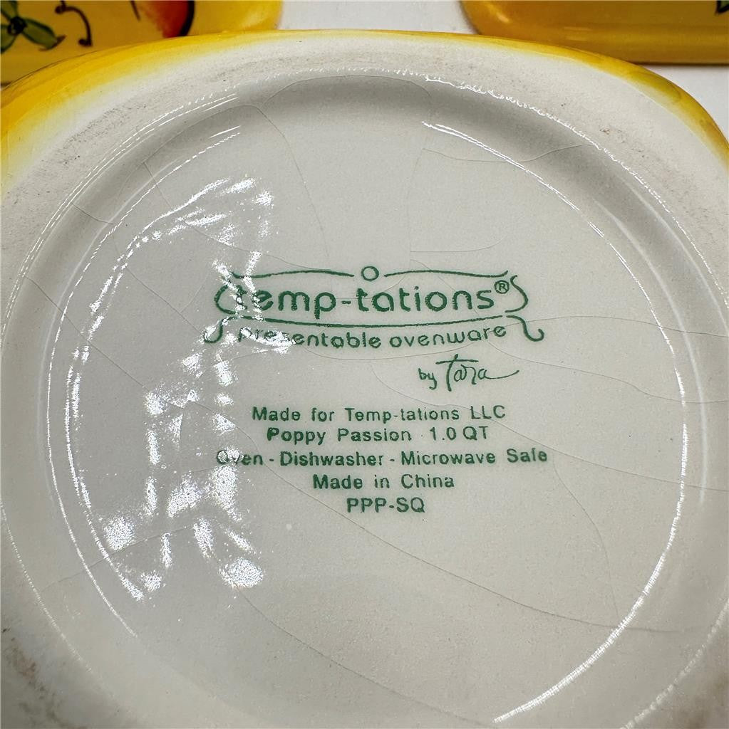Temptations by Taa Poppy Passion 3 Piece Casserole Set