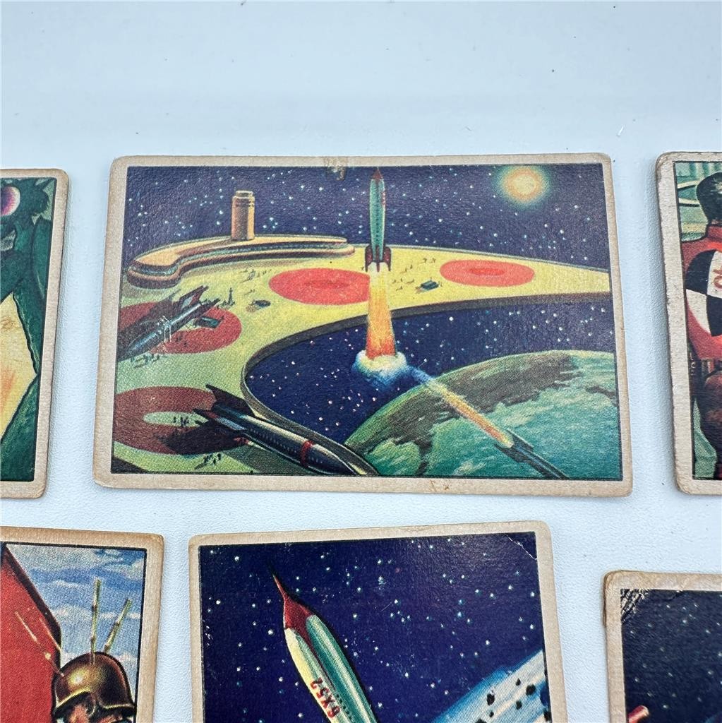 1951 Bowman Jets Rockets Spacemen Cards #1, 9, 10, 11, 18, 27