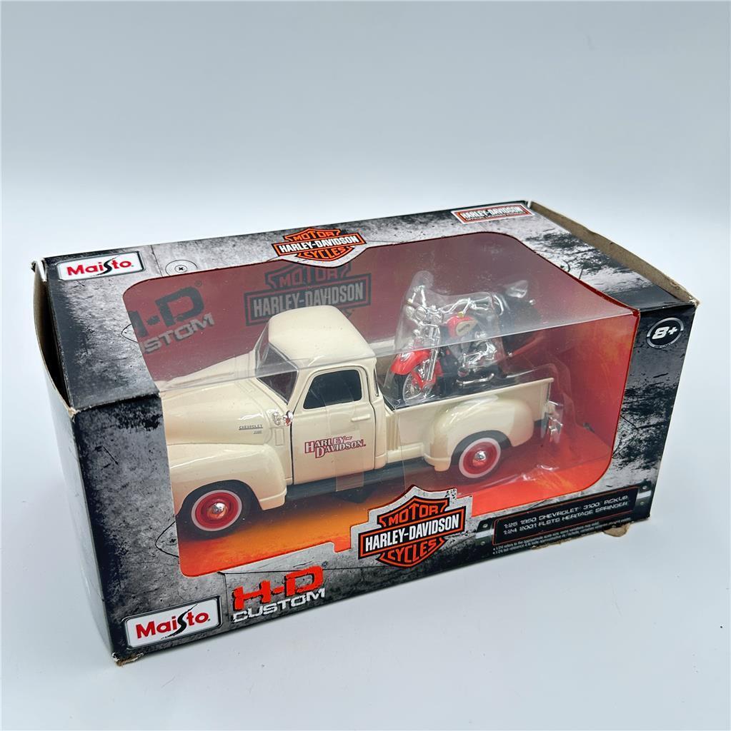 Chevy 3100 1950 FLSTS Springer Harley Davidson Maisto 1:24