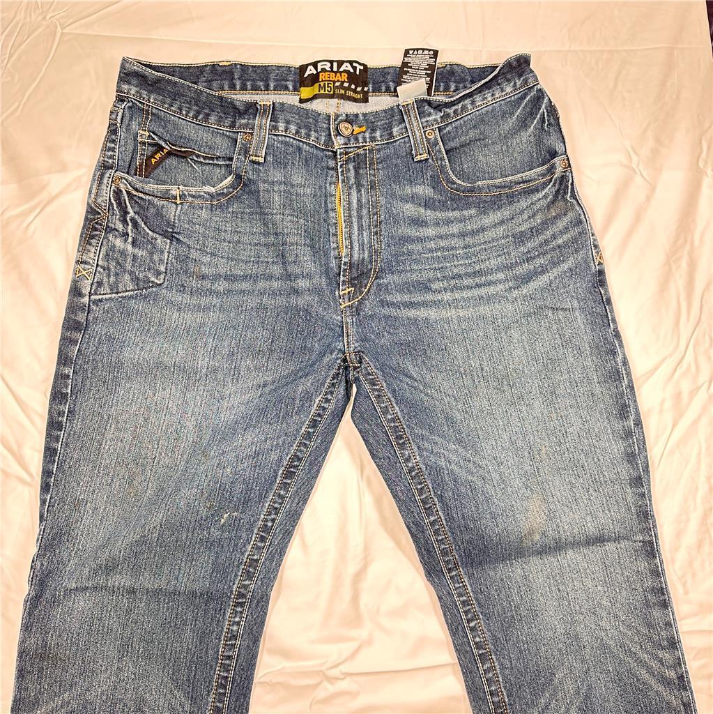 Ariat Jeans Mens 40/34 Rebar M5 Slim Straight 38/32