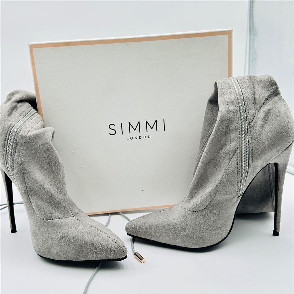 Simmi London Grey Suede Thigh High Boots Size 6