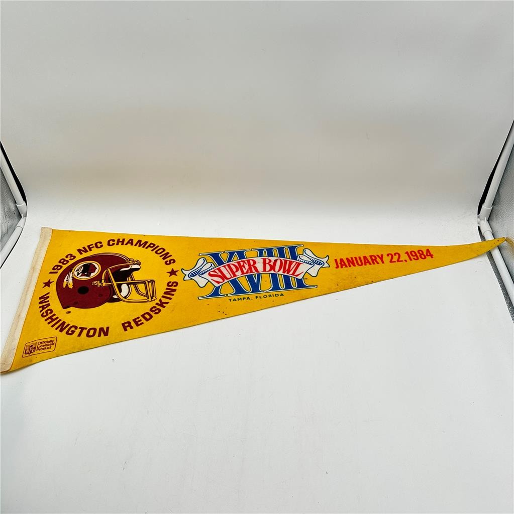 Washington Redskins Vintage 1983 NFC Champions Super Bowl XVIII 1984 Pennant