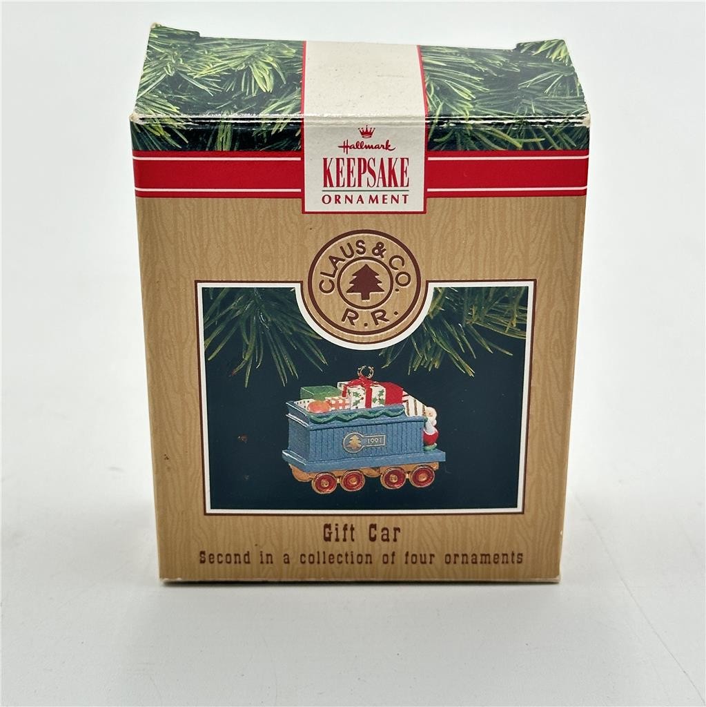 Hallmark Keepsake Train Ornament Claus & Co 1991 Christmas Gift Car