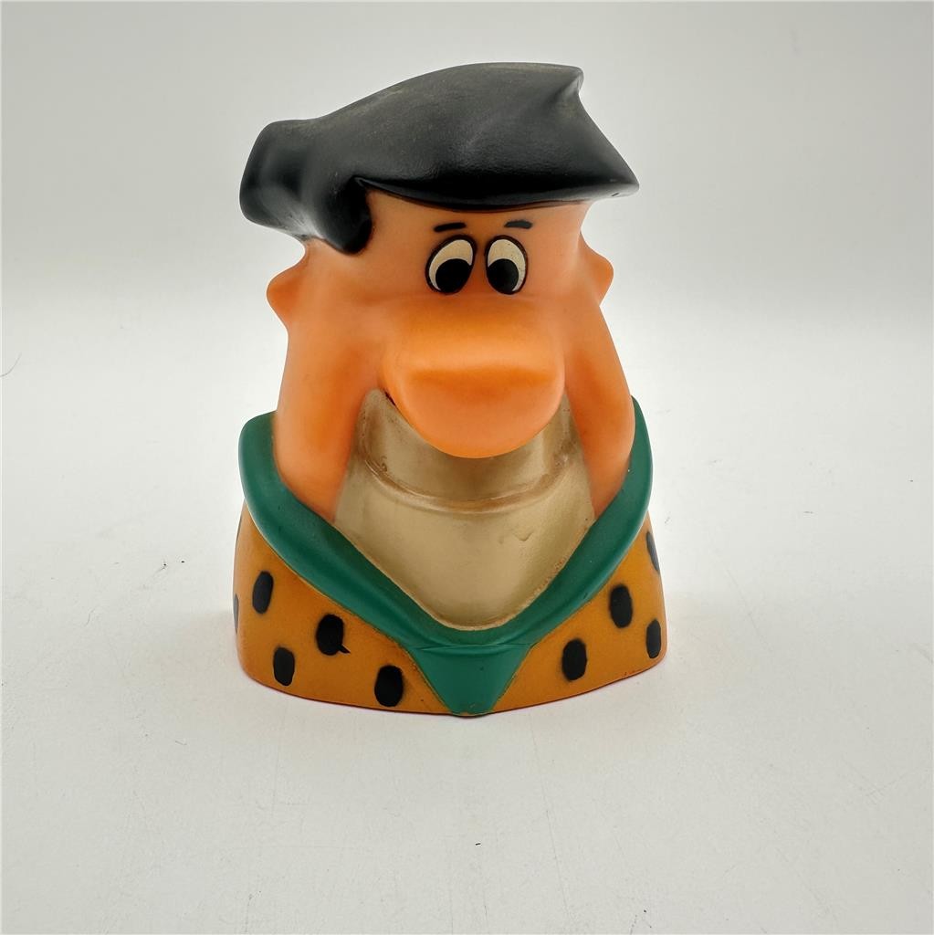 1986 Vintage Hanna Barbera Fred Flintstones Head Piggy Coin Money Bank See descr