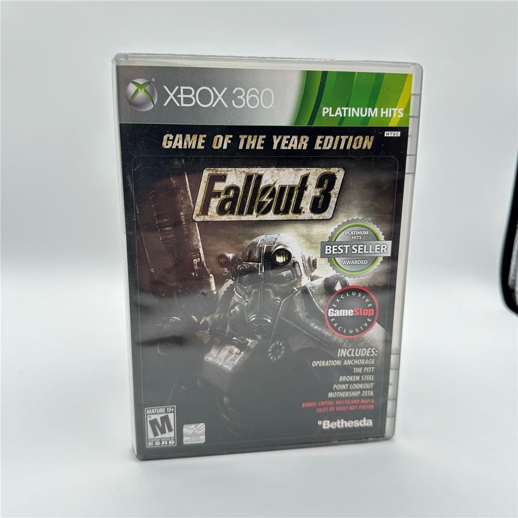 Fallout 3 - Game of the Year Edition (Microsoft Xbox 360, 2009) GAMESTOP COVER