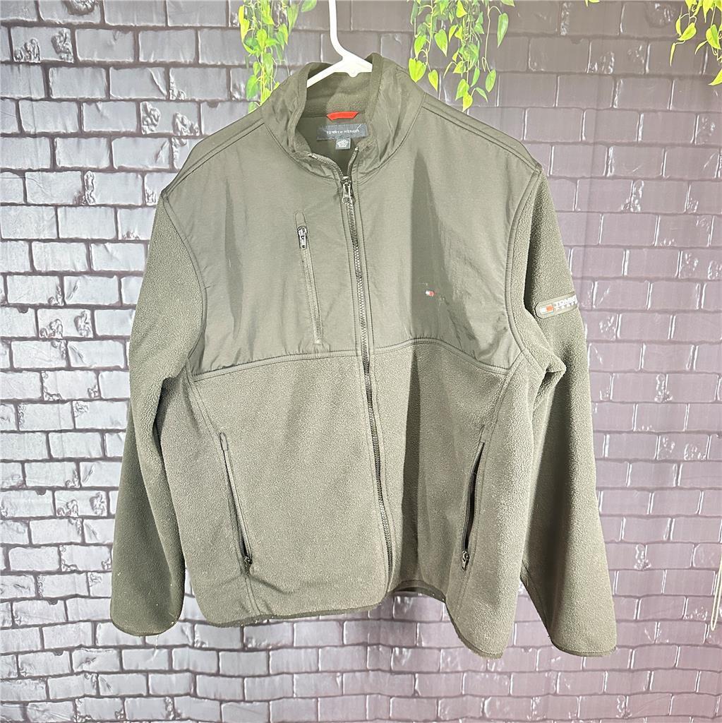 Tommy Hilfiger Men’s Fleece Hoodie FALL Jacket zip size Large Pre-Owned