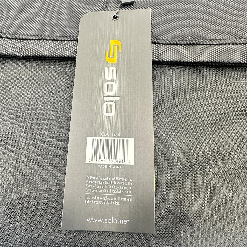 SOLO PRO SLIM BRIEF - PROTECTS LAPTOPS UP TO 16" MODEL CLA1 16-4 - NEW w/ STRAP