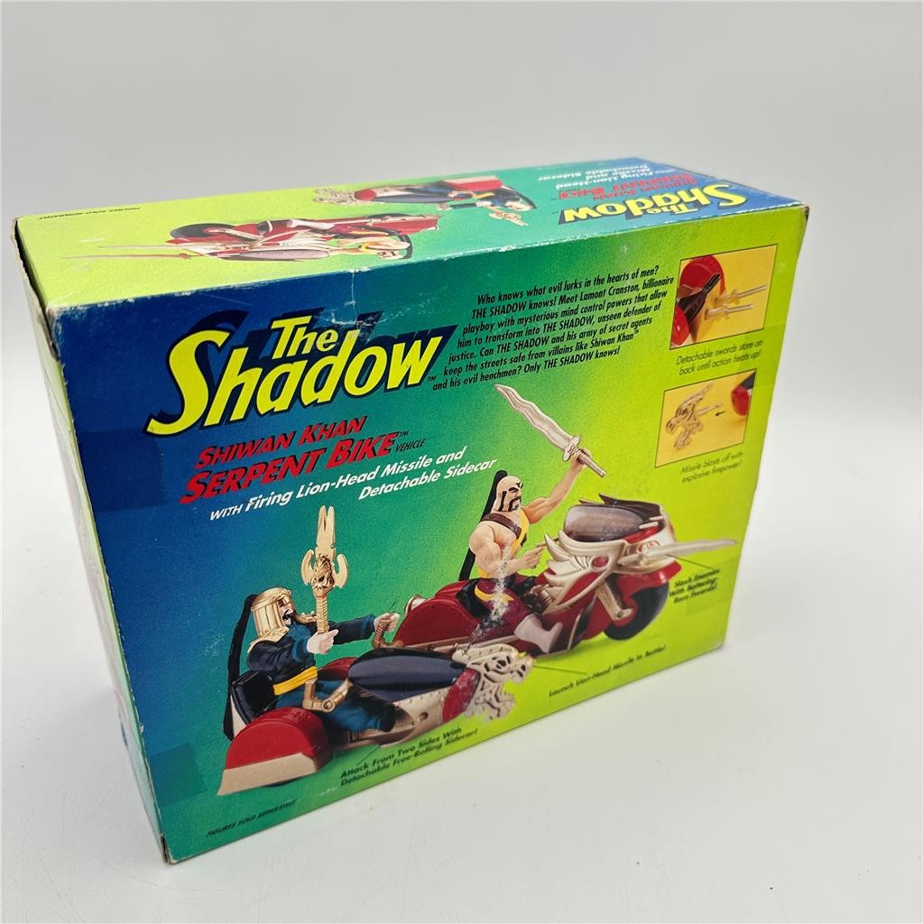 1994 Kenner The Shadow Shiwan Khan Serpent Bike Vehicle Sidecar, New Open Box