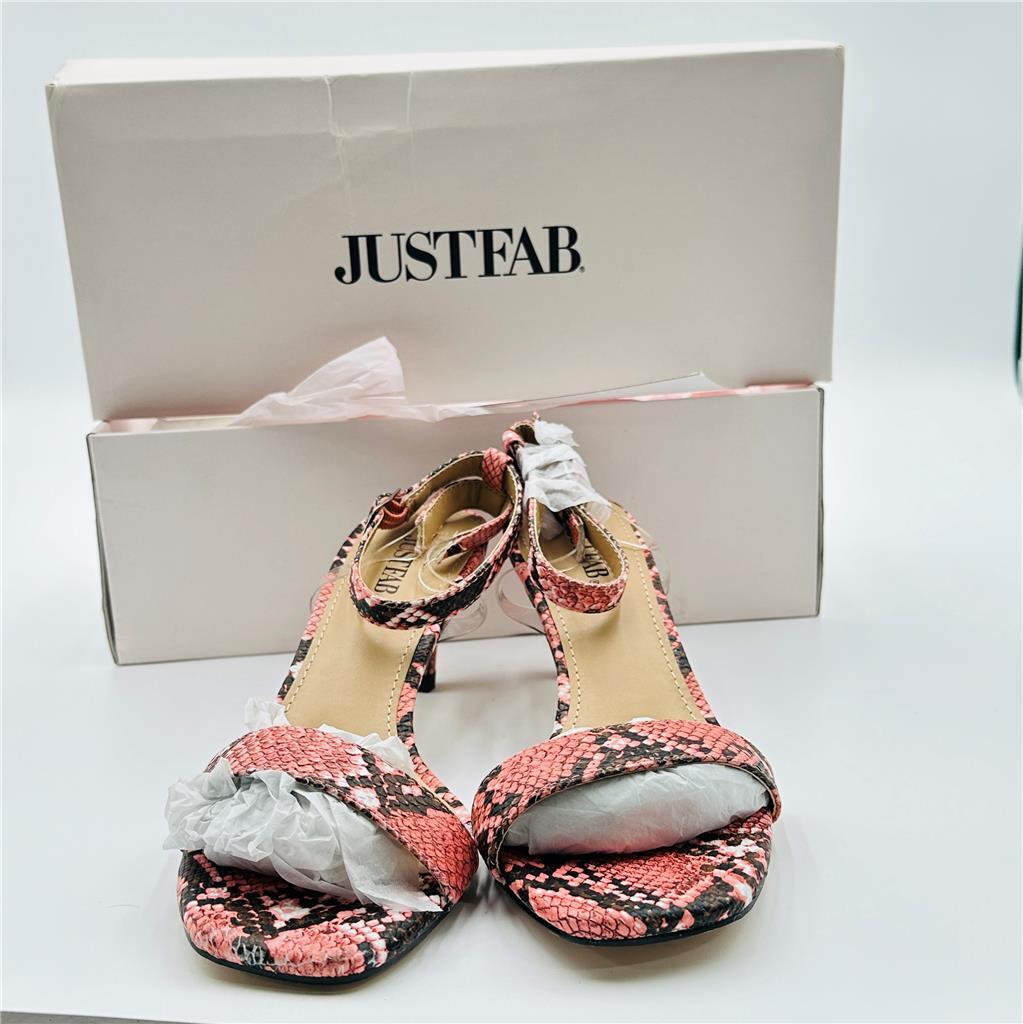 JustFab Dress Sandals Say the Word Coral Snake size 6.5