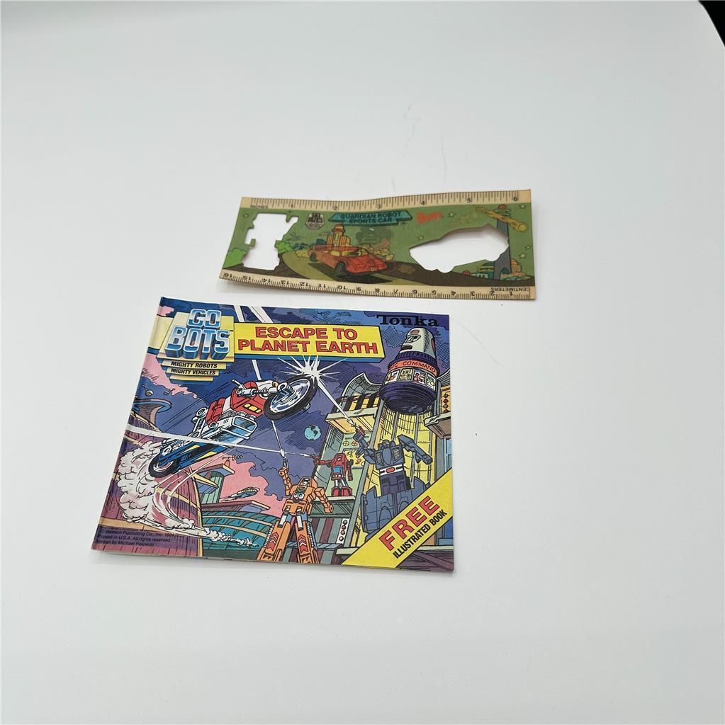 1984 Tonka Go Bots Escape to Planet Earth catalog comic and linticular ruler