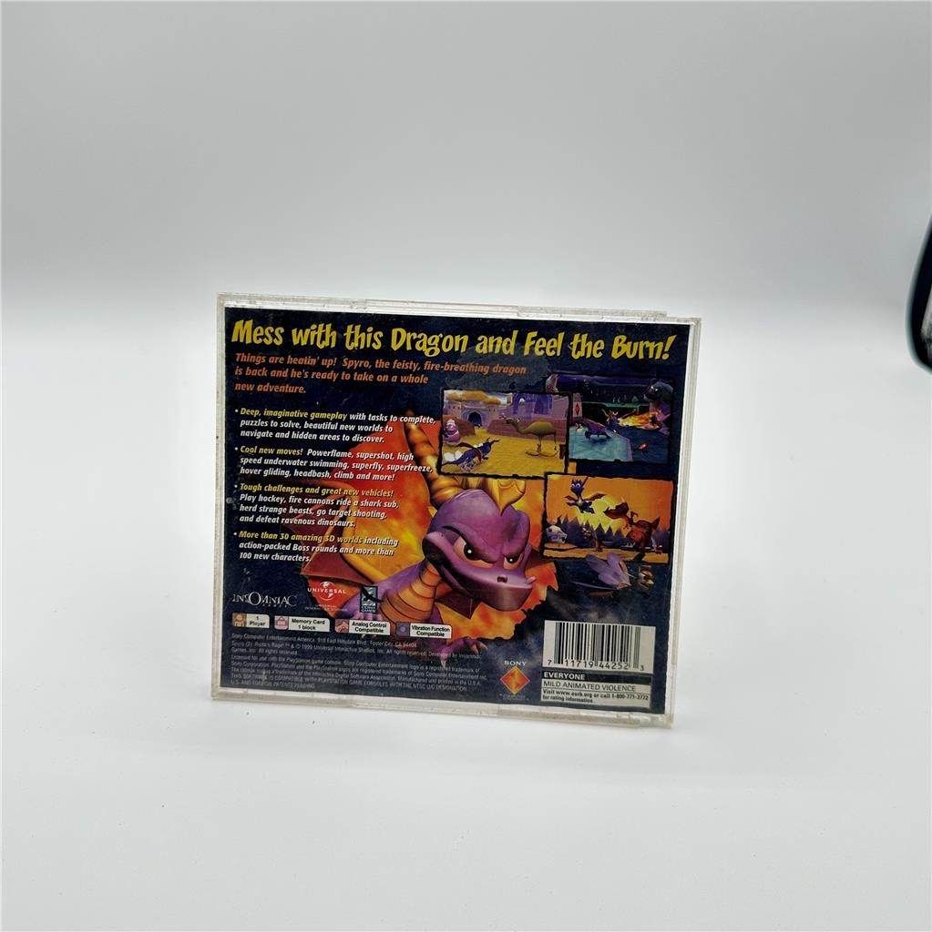 Spyro 2: Ripto's Rage (Sony PlayStation 1, 1999) Disc and back art only