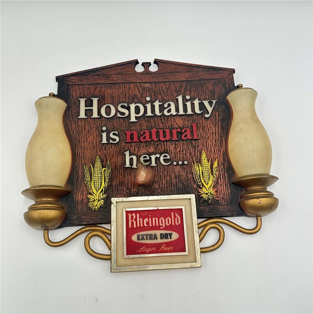 Rheingold Beer Sign Extra Dry Lager Beer Hospitality is natural here See Descr