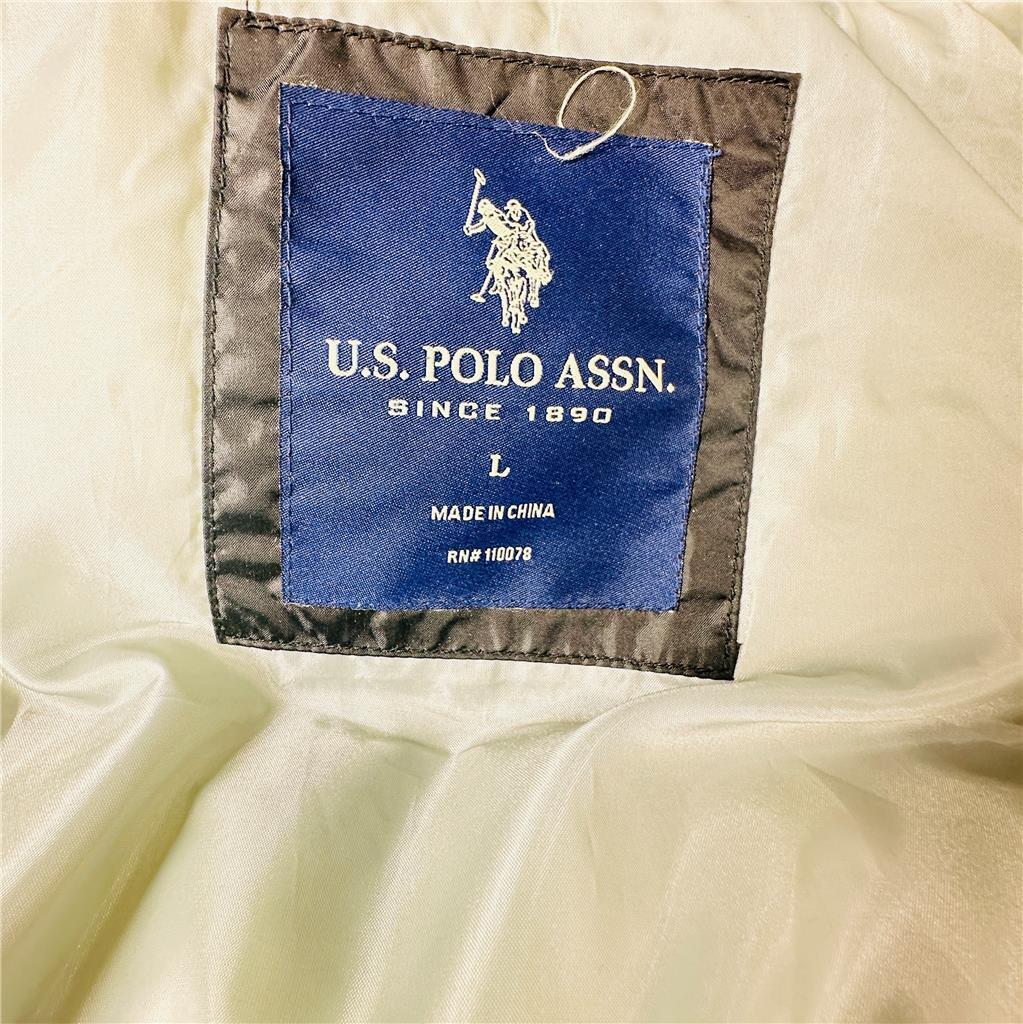 US POLO ASSN Mens Puffer Vest Full Zip Pockets Black Large L