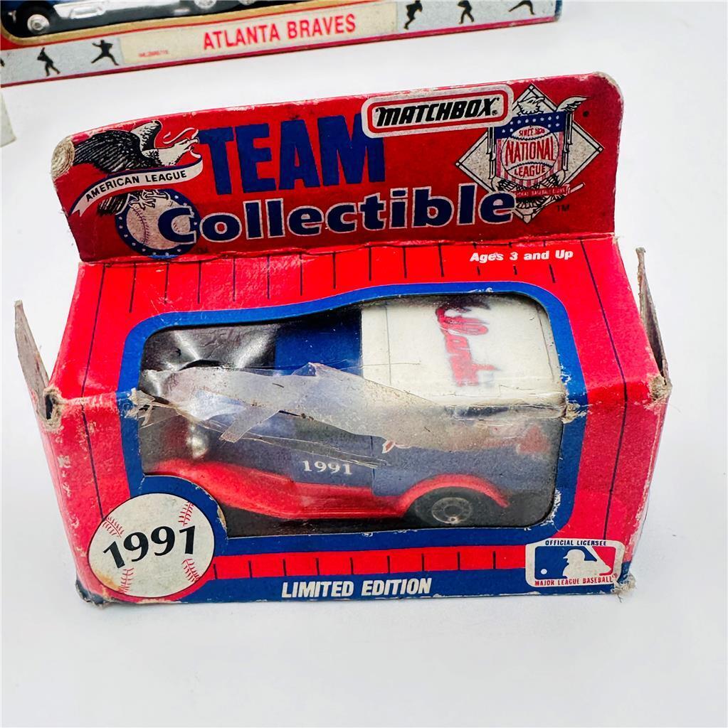 Vintage MLB Matchbox 2 Diecast Car and 1 Truck Collectible Ltd Ed Atlanta Braves