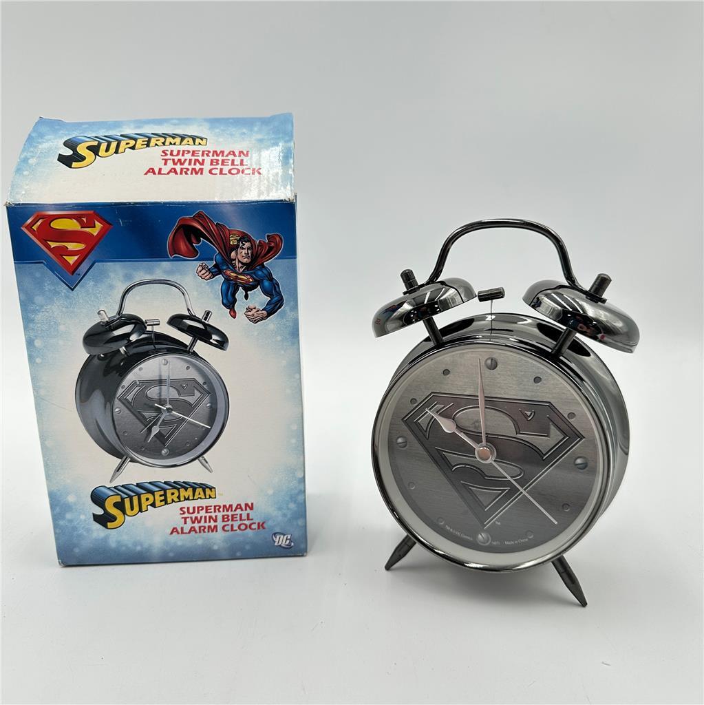 VINTAGE DC SUPERMAN Twin Bell ALARM CLOCK