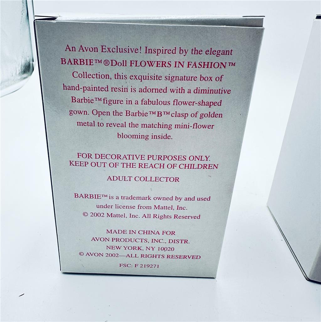 Mattel Avon Exclusive Barbie Flower Trinket Box Orchid 2002 Sealed In Box  Lot o