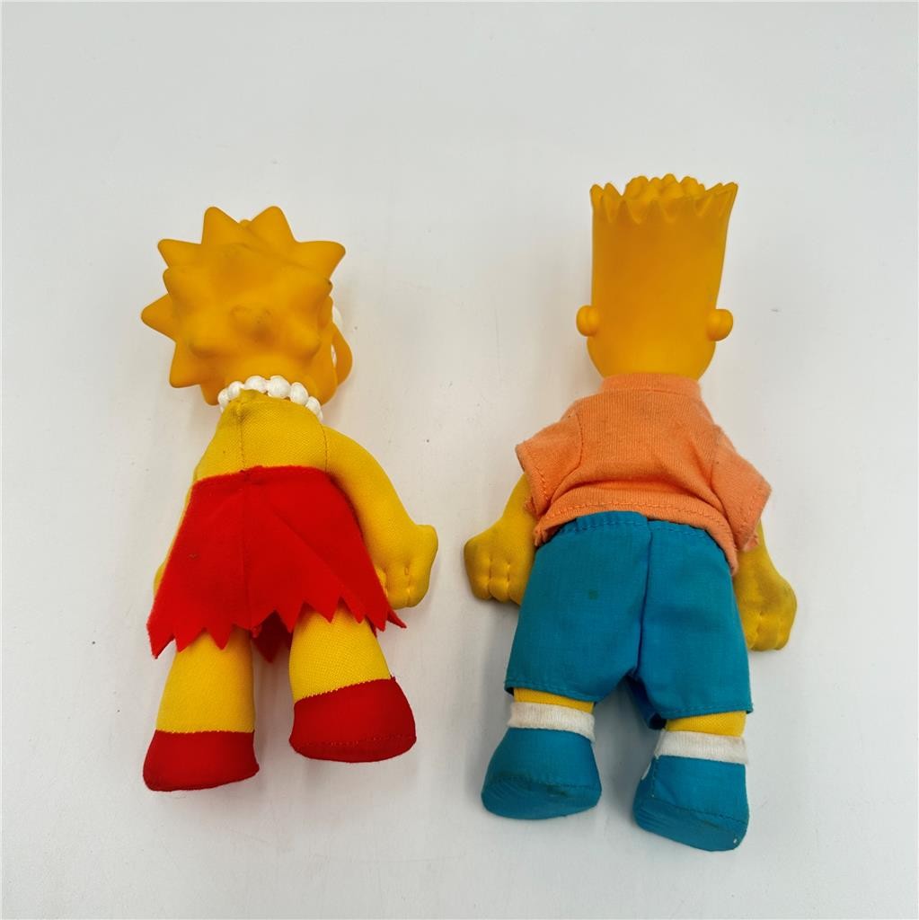 Vintage 1990 The Simpsons BART & Lisa SIMPSON Vinyl Doll Plush