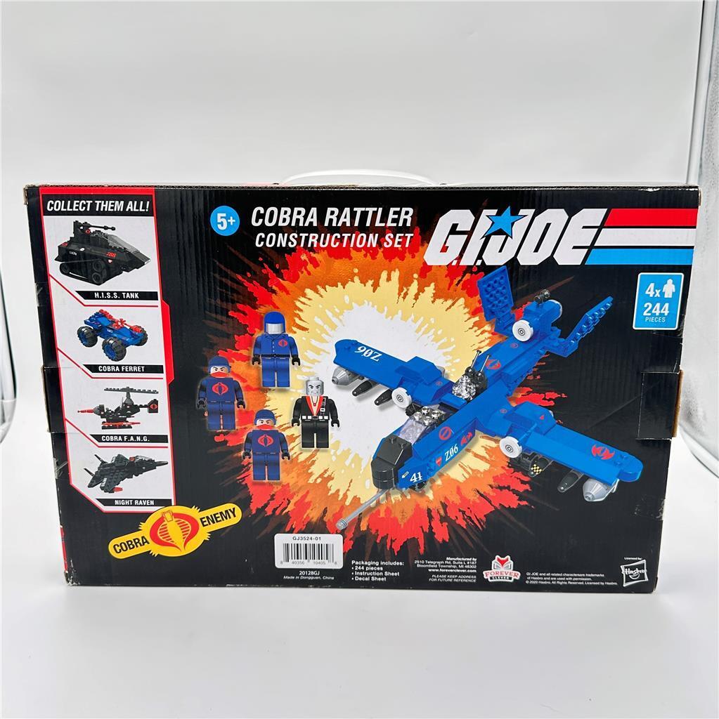 GI Joe Cobra Rattler Jet Construction Set 2020 Hasbro Forever Clever 244 Pieces
