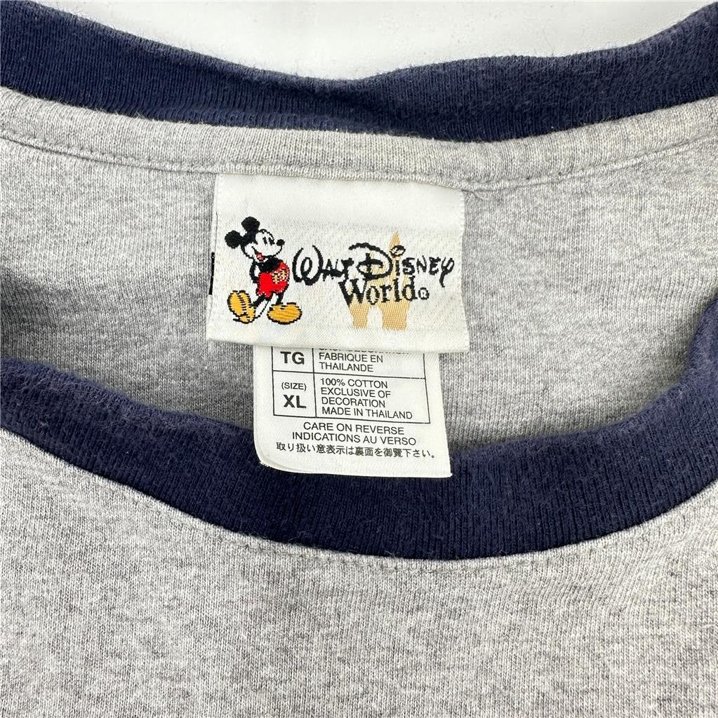 Walt Disney World Since 1971 Embroided Grey with Blue Neck Trim Tshirt XL