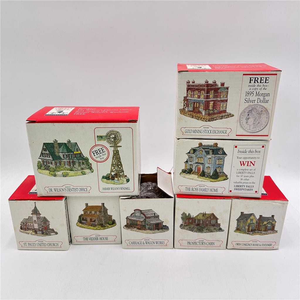 Liberty Falls / The Americana Collection 8 Piece Lot In Boxes