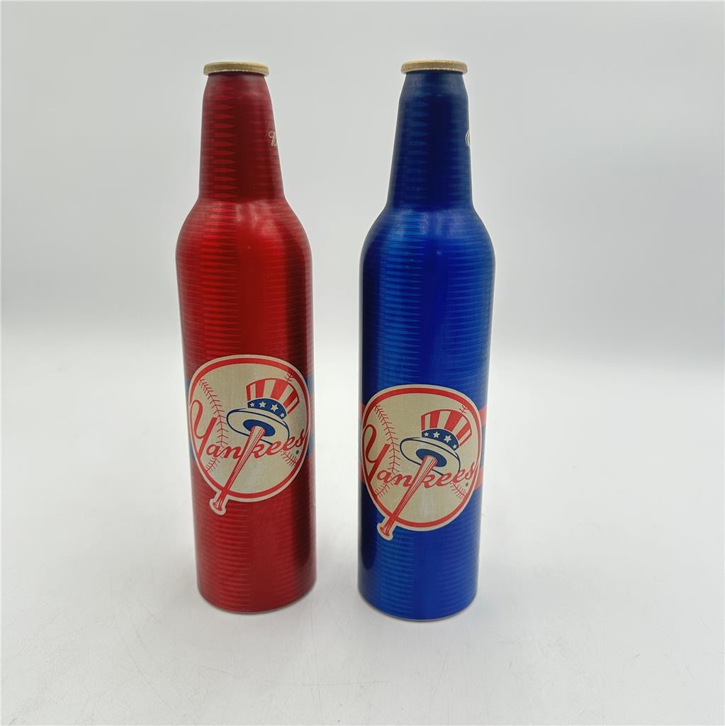 NY Yankees Empty Aluminum Budweiser and Bud Light Bottle 2007
