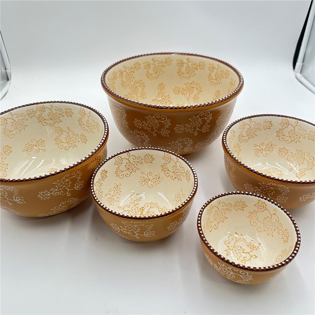Set of 5 Temptations by Tara  Floral Lace Nesting Serving Bowls