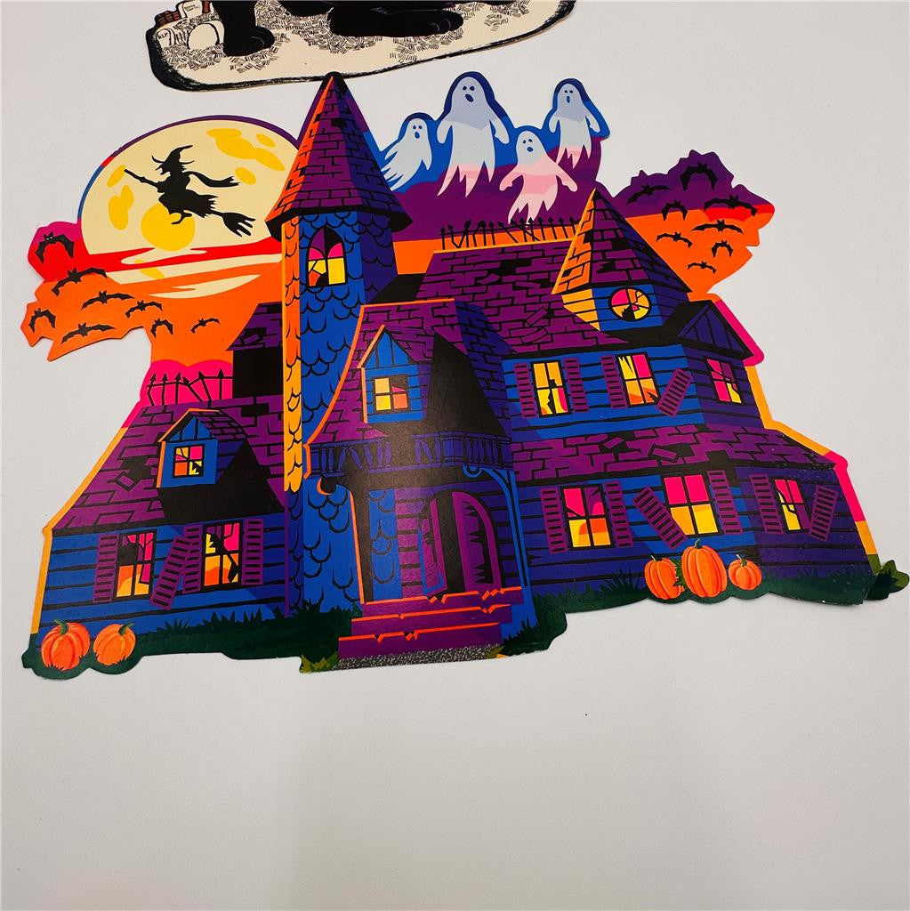 Vtg Lot of 3 Halloween Die Cut Wall Decorations  See pictures for conditon detai