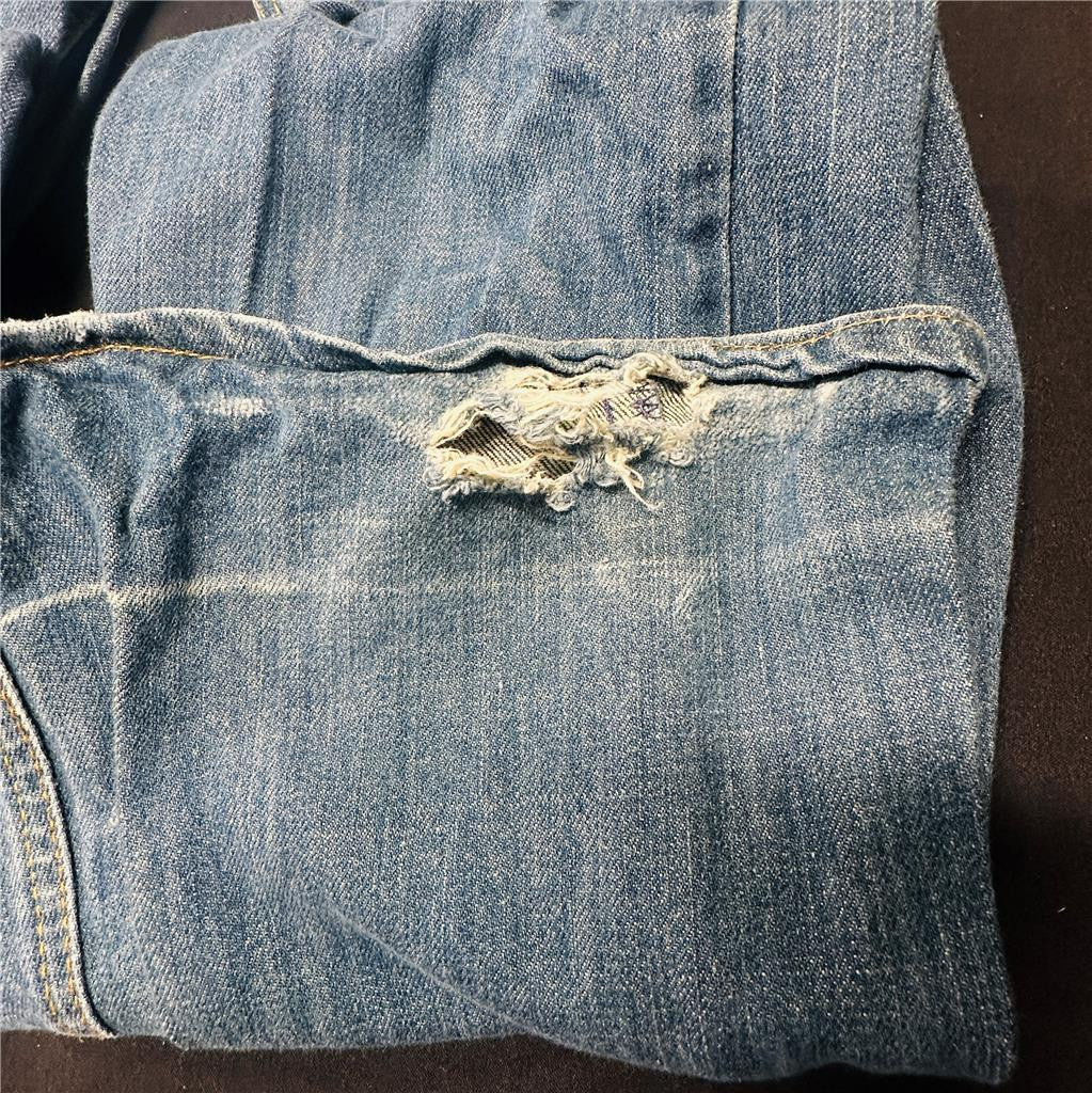 Aoki Made in the USA Women’s Flare Leg Dark Blue Denim Jeans (sz 30) See Descipt