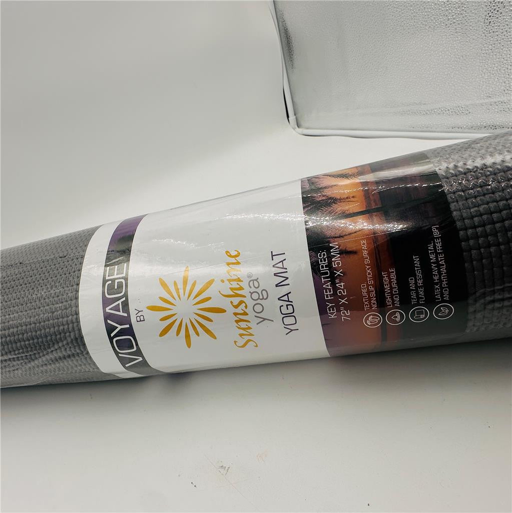 Voyage by Sunshine Yoga Mat  72"x24"x5MM Gray Gym Pilates Meditation