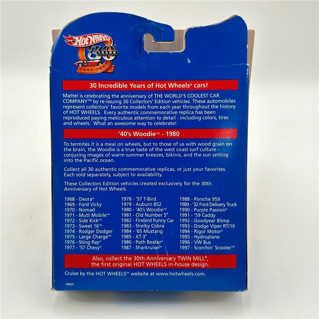 Hot Wheels 30 Years 1980 Authentic Commemorative Replica '40s Woodie LMT ED