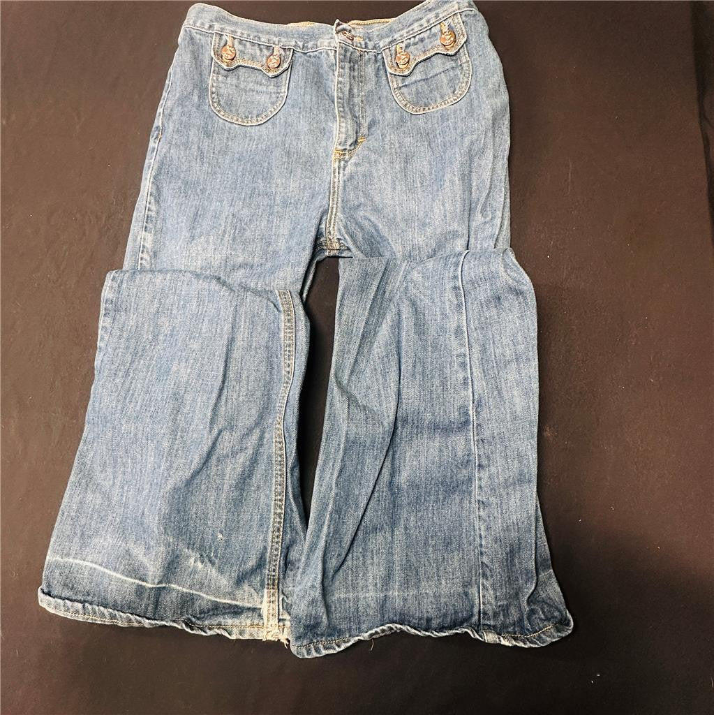 Aoki Made in the USA Women’s Flare Leg Dark Blue Denim Jeans (sz 30) See Descipt