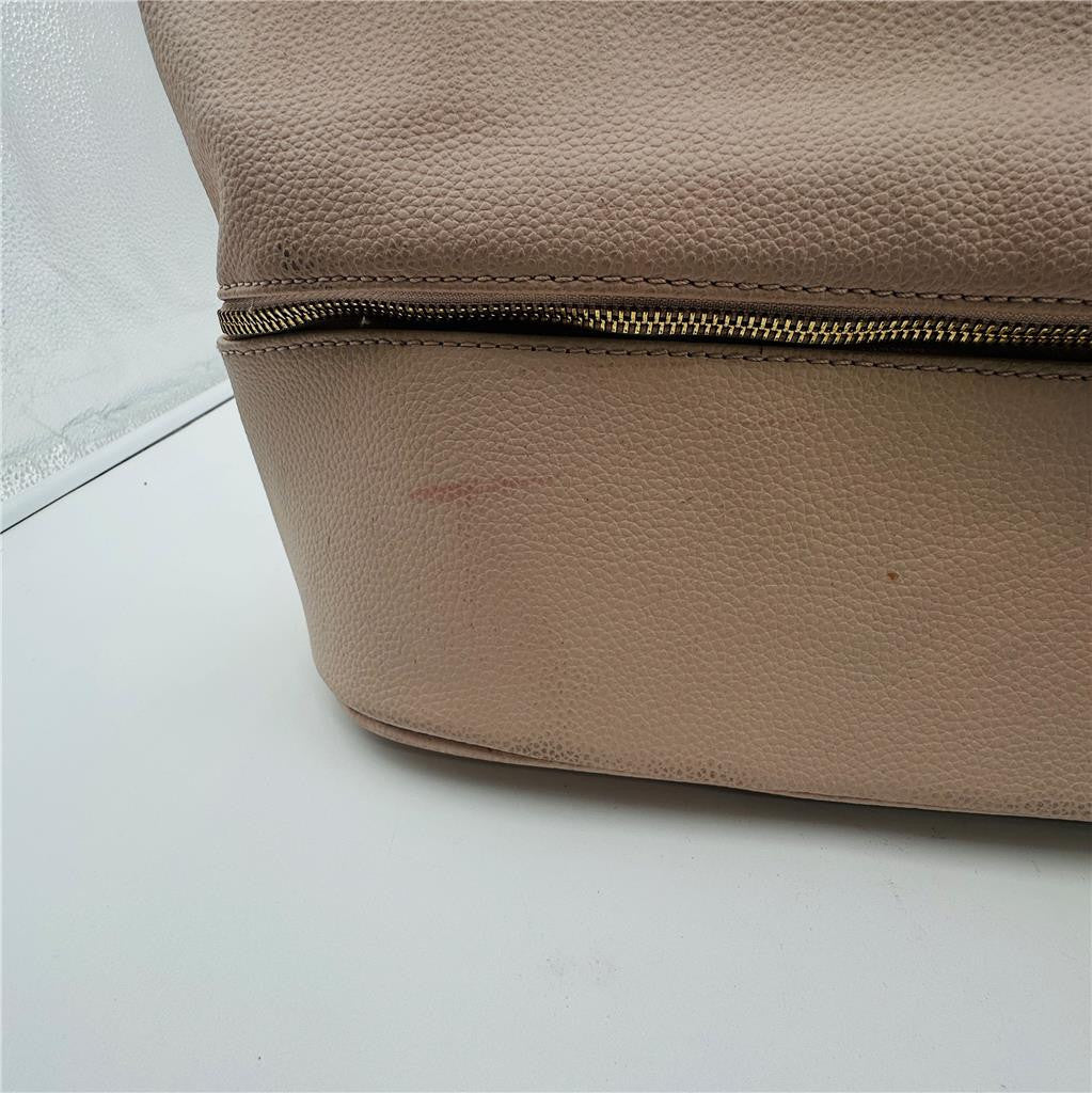 Joy Mangano Double Decker Light Pink Leather Work Commuter Tote Gym Bag