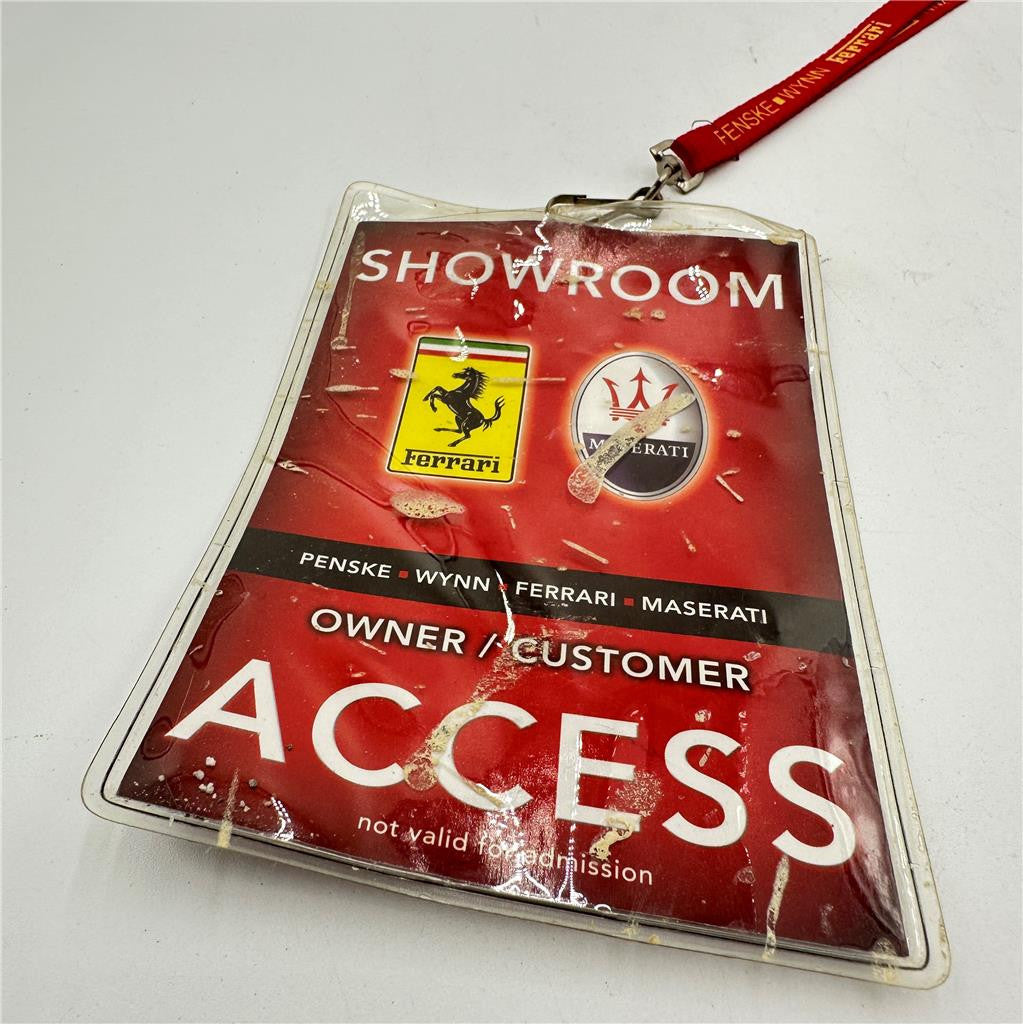 PENSKE WYNN FERRARI MASERATI Collectable Showroom Access Pass and Lanyard
