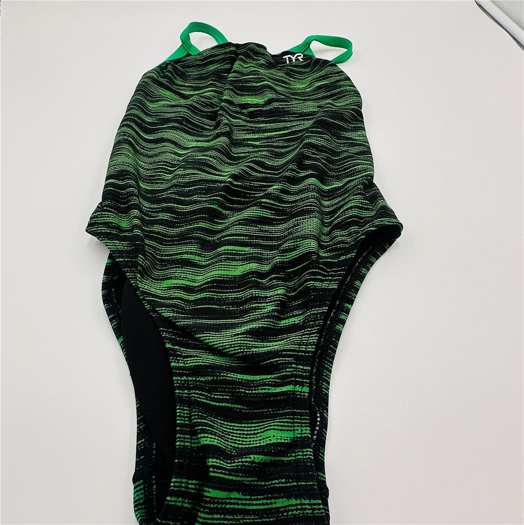 TYR Green/Black Racing Swimsuit  Size 30