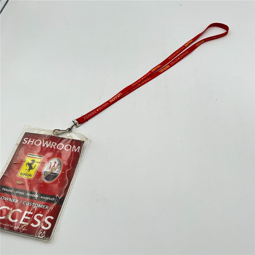 PENSKE WYNN FERRARI MASERATI Collectable Showroom Access Pass and Lanyard