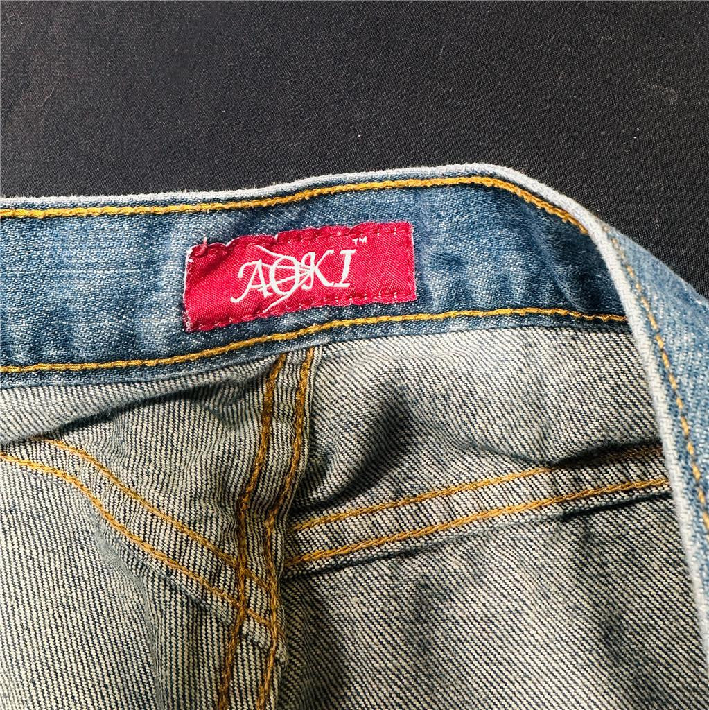 Aoki Made in the USA Women’s Flare Leg Dark Blue Denim Jeans (sz 30) See Descipt