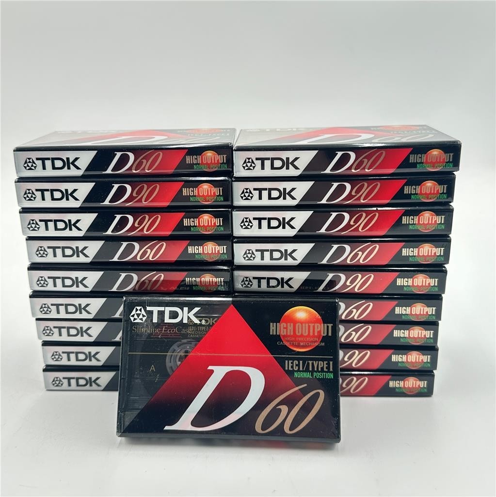 Lot of 19 TDK D60 Blank Audio Cassette Tapes New Sealed, IECI/ Type 1