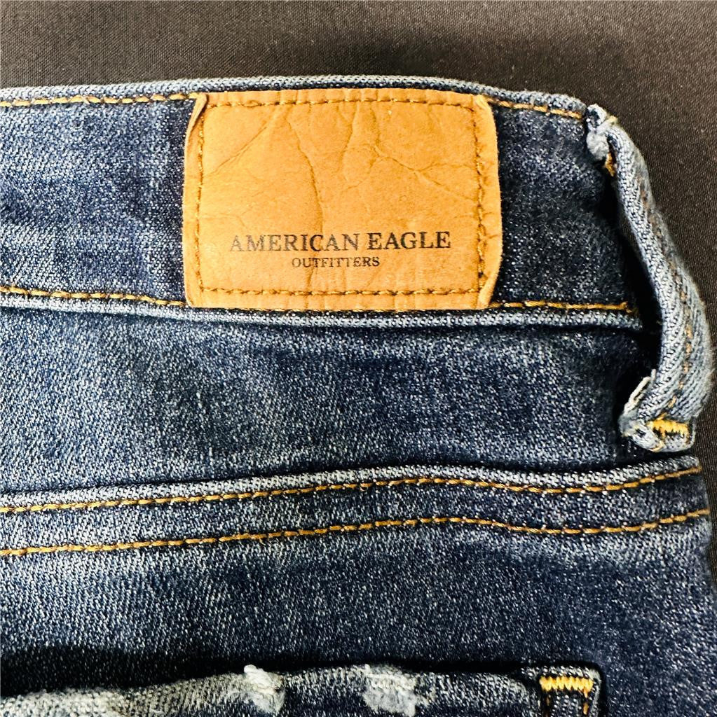 American Eagle Outfitters Sz 4 Skinny Jeans Super Super Stretch Soft Dark Denim