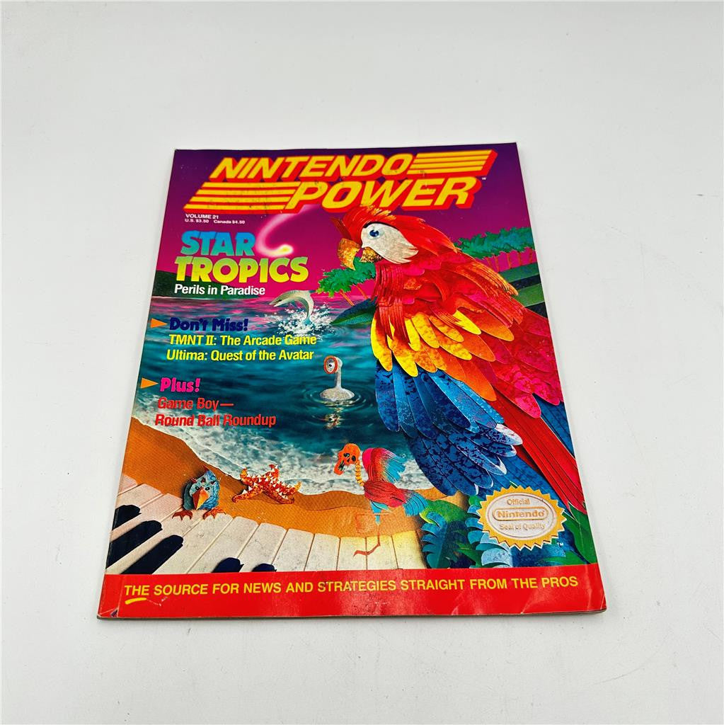 Nintendo Power Magazine Issue Volume 21 Star Tropics W/ Metal Storm Poster!