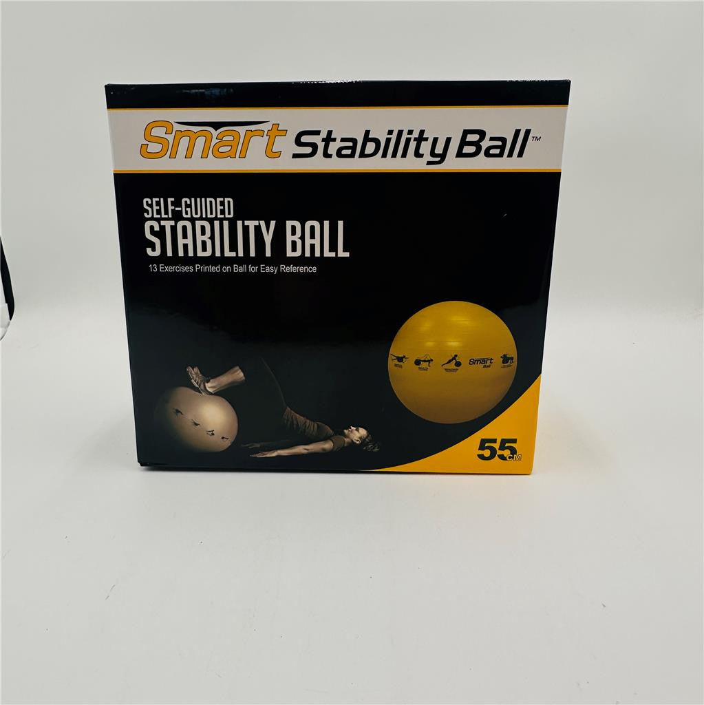Prism Fitness 55cm Smart Self-Guided Stability Exercise Ball, Yellow