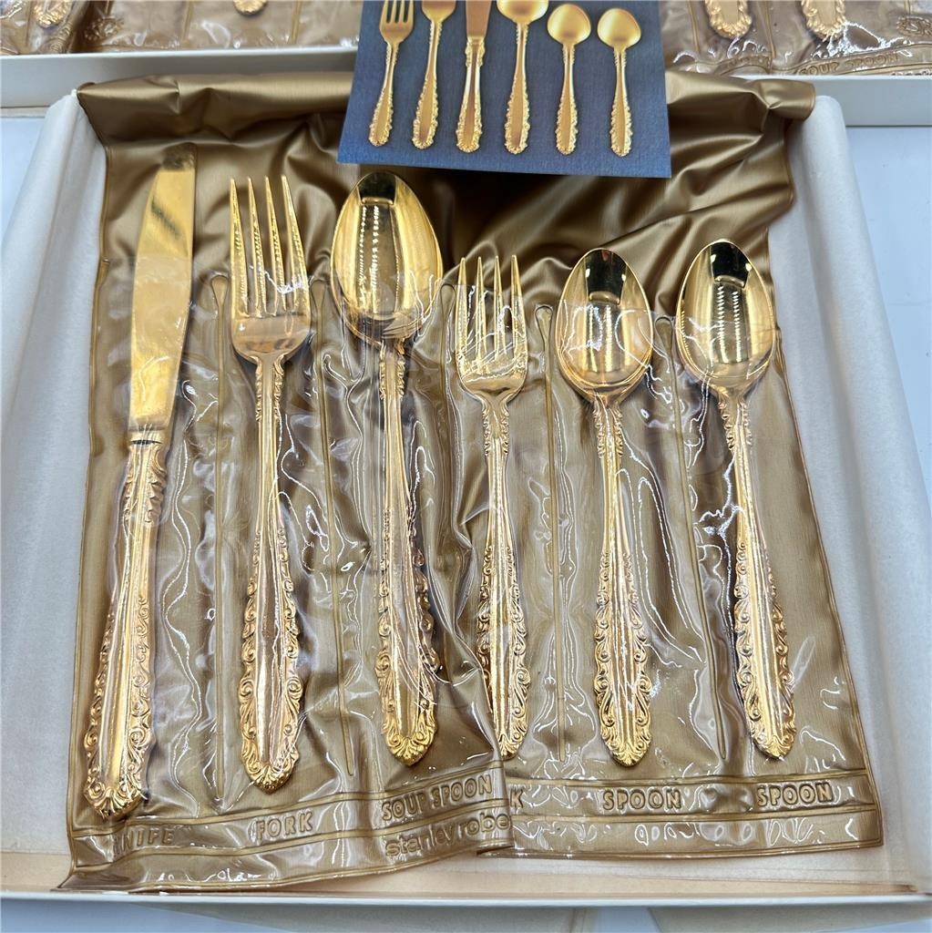 3 boxes- Golden Tableware by Stanley Roberts Golden Glenmeet 6 Pc Place Setting